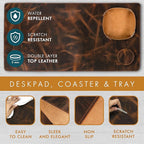 Leather Desk Pad Real Leather Desk Mat Desk Cover Desk Blotter Desk Protector - Image 5
