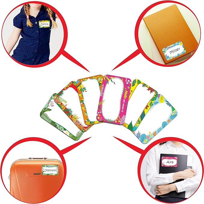 300 Pcs Name Tag Label Sticker in 6 Designs - Image 2