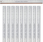 Breman Precision Metal Ruler 18 Inch Cork Back – 10 Pk Stainless Steel Straight by WAPortman