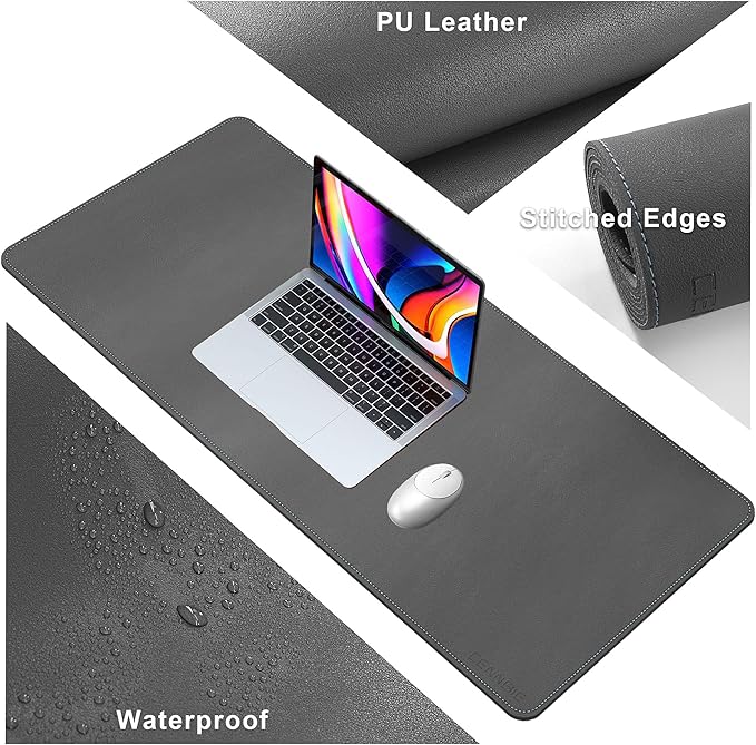 CENNBIE Desk Mat Pad Blotter Protector 47.2" x 19.6", PU Leather Desk Mat - Image 5