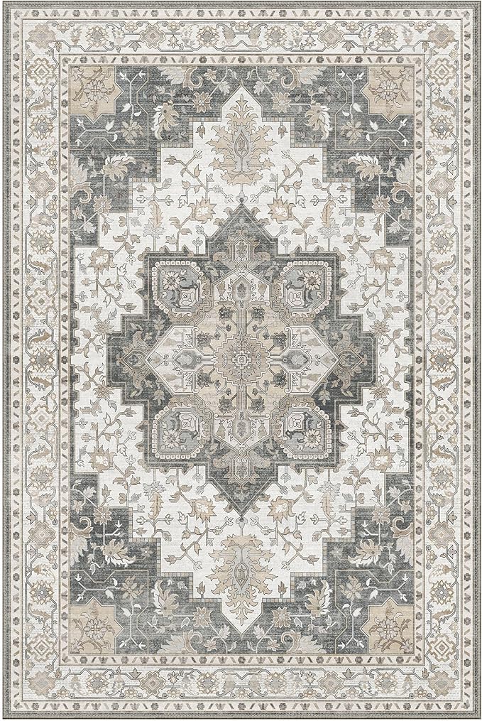 GENIMO 5x7 Area Rugs for Living Room, Machine Washable Non Slip Vintage Rugs - Image 7