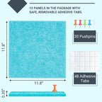 AKTOP Cork Board Bulletin Board 47"x35", 12 Pack Removable Felt Cork Board Tiles - Image 3
