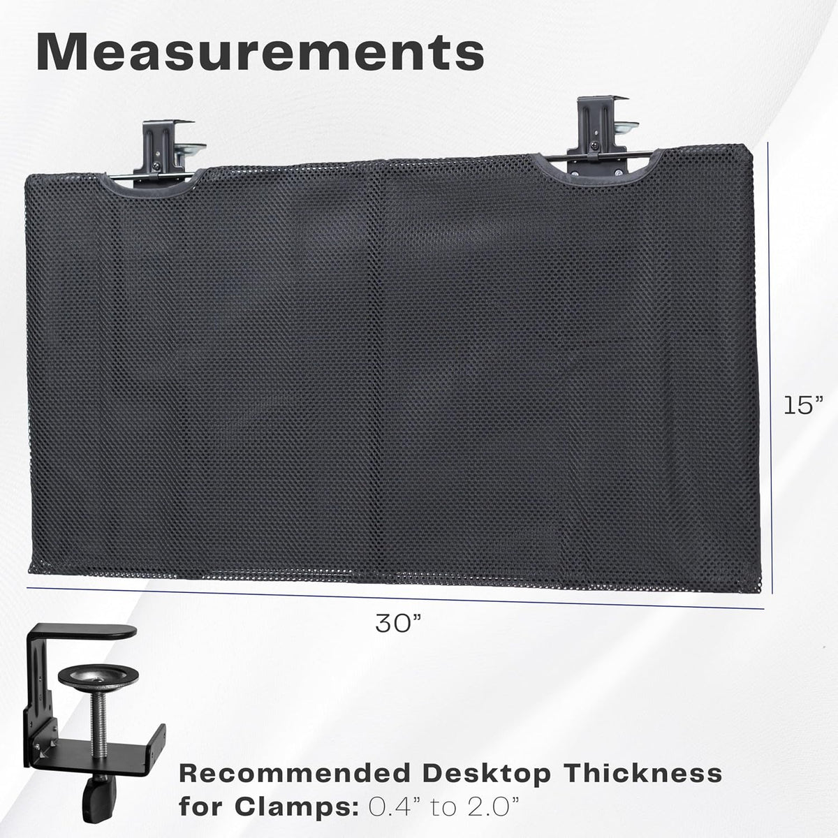 VIVO Clamp-on 30 in Desk Cable Management Sleeve