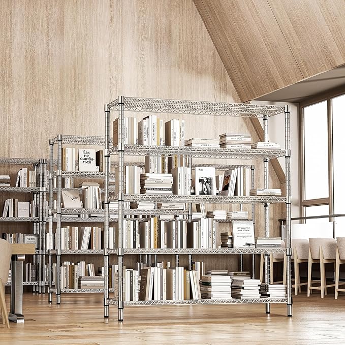 M MZG 2200 Lbs 5 Tier Storage Rack Metal Wire Shelving Unit, Storage Standing - Image 4