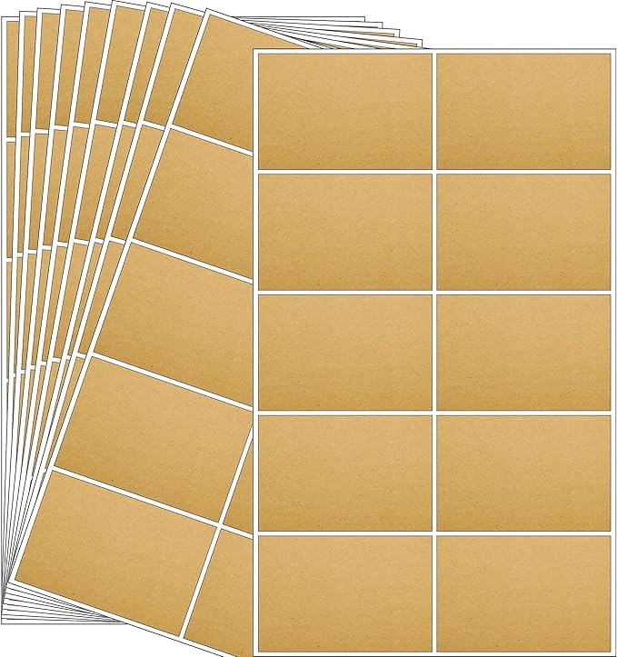 YSHIHE 3 x 2 Inch Kraft Label Stickers, 240 Pack Rectangle Inventory Color by YSHIHE