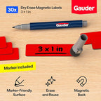 GAUDER Magnetic Dry Erase Labels | 30x Magnetic Labels | Dry Erase Magnets - Image 2
