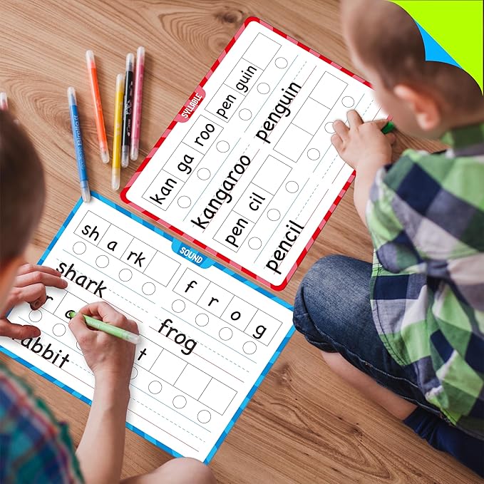 8 Packs Phonemic Awareness Dry Erase Board, Double Sided Dry Erase Board - Image 5