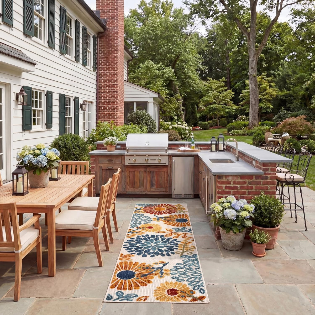 safavieh cabana outdoor runner rug 2'x6', modern cream, main product view