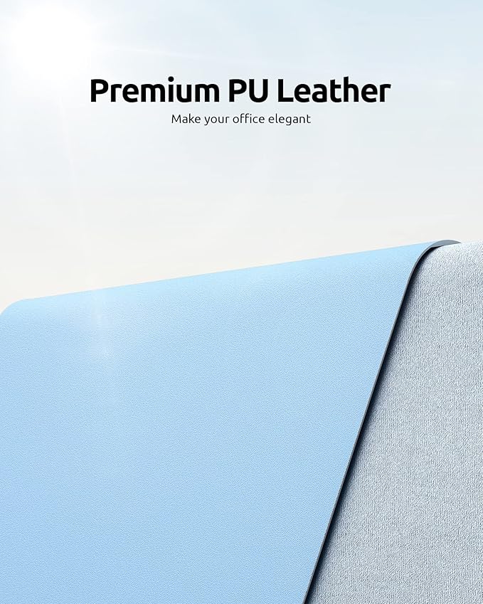 YSAGi Leather Desk Protector, Office Mat, Large Mouse Mat, Non-Slip PU Leather - Image 2