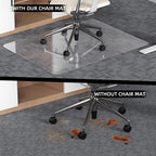 32x48 Inch Office Chair Mat for Carpet Floor, Flat Shipping | Heavy Duty Clear Plastic Rolling Chair Mat for Carpet, Under Computer Desk Chair Floor Mats Protector Carpeted Floors
