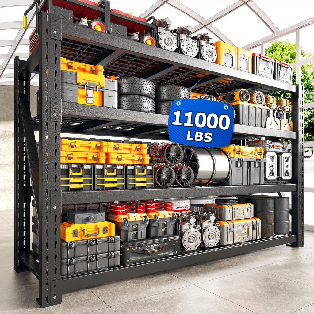 Bepatio 11000LBS Industrial Garage Shelving Heavy Duty, 4-Tier Adjustable