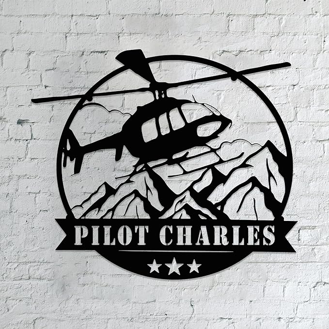 Personalized Metal Airplane Wall Art, Airplane Name Sign, Customized Pilot Name by Unknown