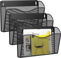 GDINDINFAN 3 Single Pocket Wall File Holder, Mesh Hanging File Folder Paper by GDINDINFAN