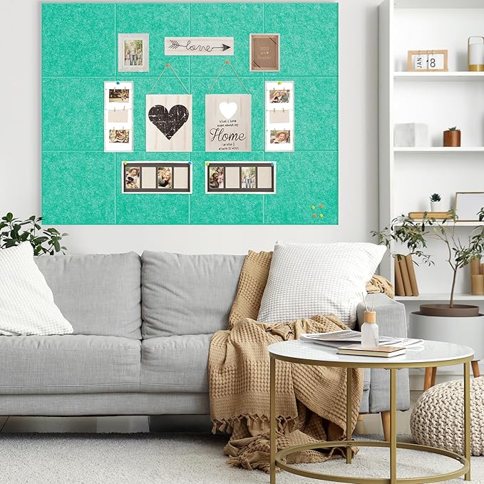 AKTOP Cork Board Bulletin Board 47"x35", 12 Pack Removable Felt Cork Board Tiles - Image 2