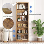 BORNOON 75" Tall Bookshelf, 6-Tier Floor Standing Bookcase - Image 5