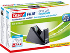 tesafilm Desk Dispenser for Adhesive Tape- Black Includes 1 roll of tesafilm Eco and Clear 10 m x 15 mm