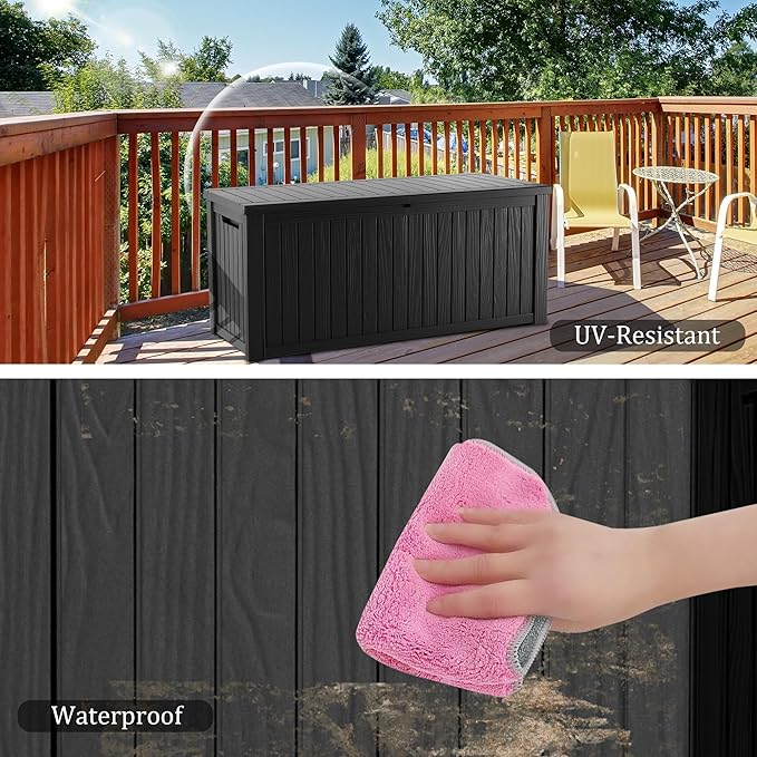 PATIOEASY Outdoor Storage Box 270GAL Waterproof Resin Deck Box, UV-Resistant - Image 2