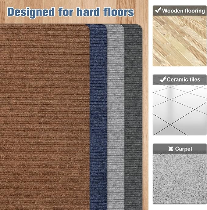 2 Pack Office Chair Mat for Hardwood Floor, Desk Chair Mat, Large Rubber - Image 5