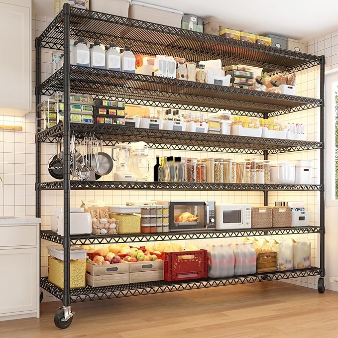 REIBII 82.6" H*60''W*17.7" D Steel Heavy Duty Wire Shelving - Image 4