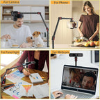 DImotliyor Overhead Camera Mount Desk Stand, 3-Section Flexible Detachable - Image 5