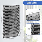 EasyPAG Wall File Organizer for Office 10 Pocket Mesh Wall Mounted Paper - Image 8