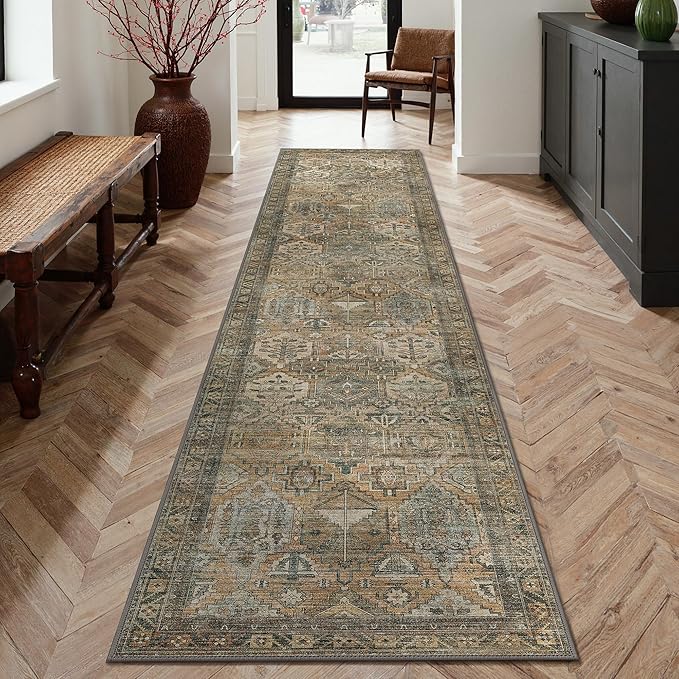 GENIMO 2x10 Runner Rugs for Hallway, Machine Washable Non Slip Vintage Rugs - Image 2