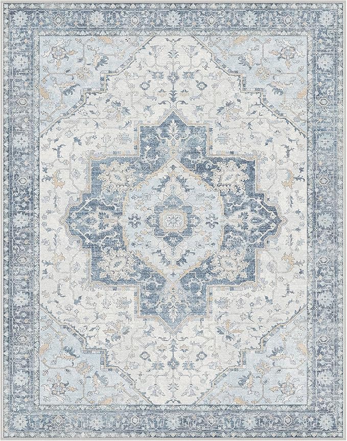 GENIMO 8x10 Area Rugs for Living Room, Machine Washable Non Slip Vintage Rugs - Image 8
