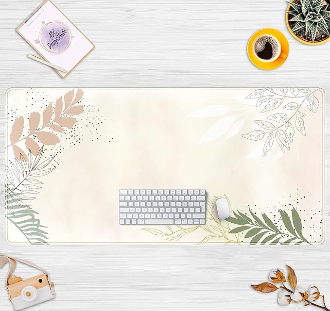 Boho Mouse Pad - Pastel Abstract Desk Mat - Matcha Green - Aesthetic Office - Image 2