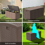 Decksplore 180 Gallon Pro Outdoor Storage Box Waterproof Lockable Resin Deck - Image 9