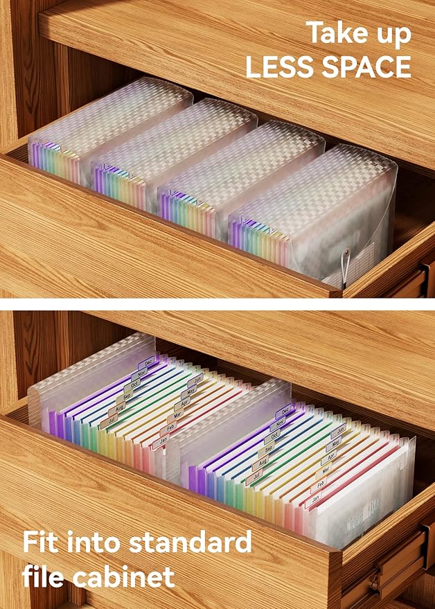 ABC life 12 Pockets Accordion File Organizer Expanding File Folders, Portable - Image 5