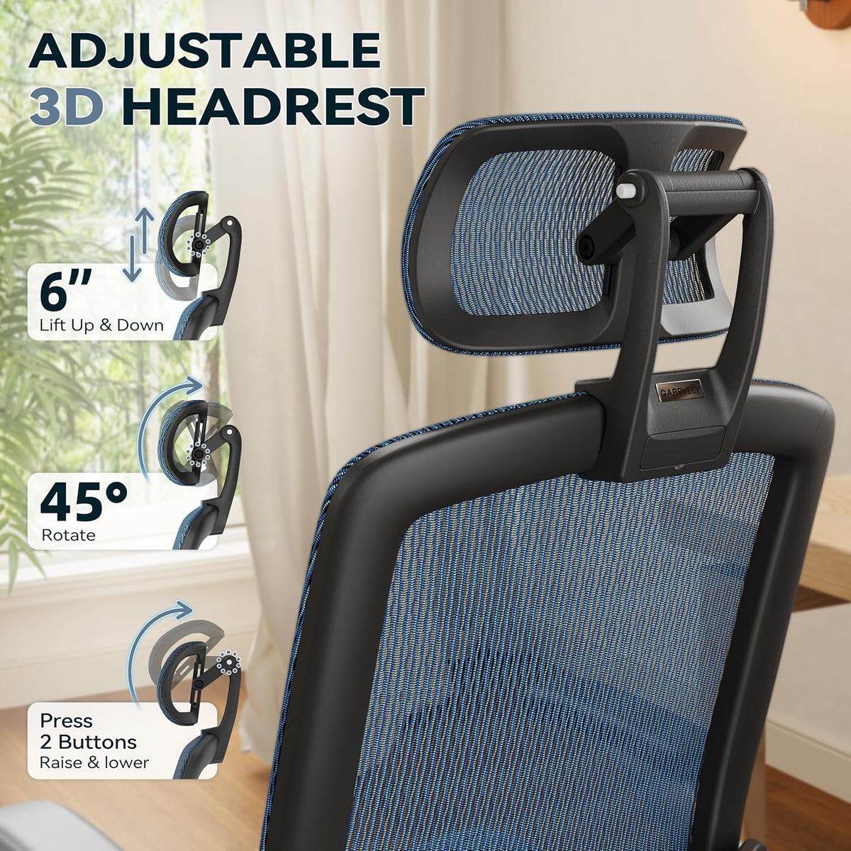 Ergonomic Office Chair with Footrest – High Back Executive Mesh Desk Chair fo...