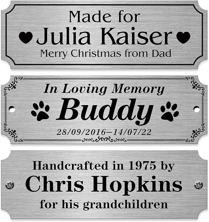 Caramel Sweet Life Personalized Name Plates, Stainless Steel Trophy Plates by Caramel