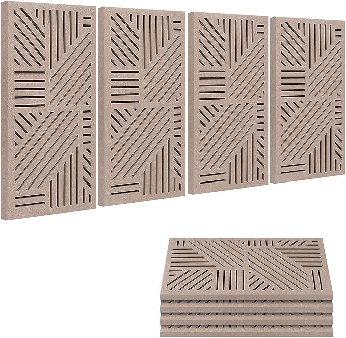 BUBOS 4 Pack Thickened Acoustic Panels, 23.6''x11.8'' Self-Adhesive Sound by BUBOS