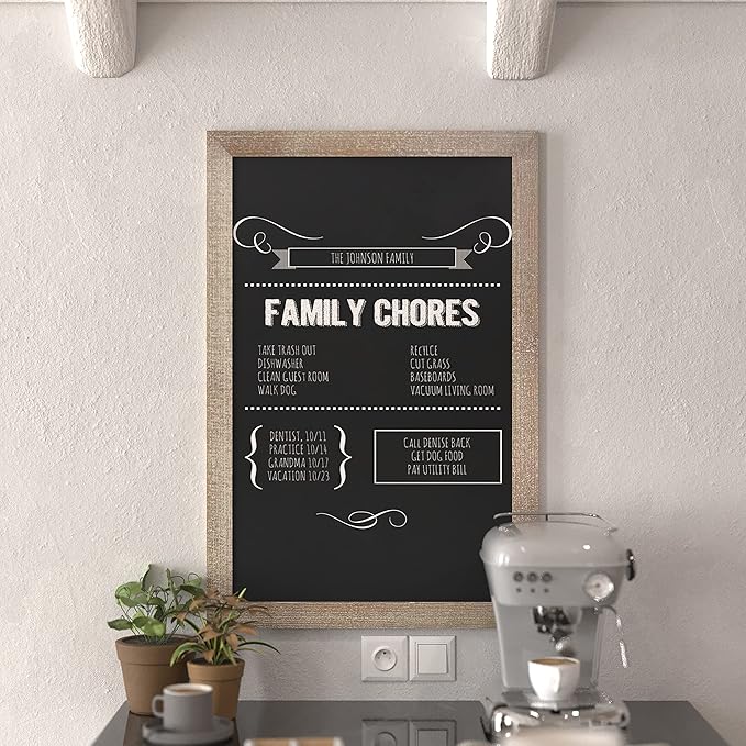 HBCY Creations 20" X 30" Weathered Lightwash Solid Wood Frame Wall Chalkboard - Image 9