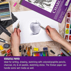 U.S. Art Supply 9" x 12" Premium Heavy-Weight Charcoal Sketchbook - 90lb Sketch - Image 5
