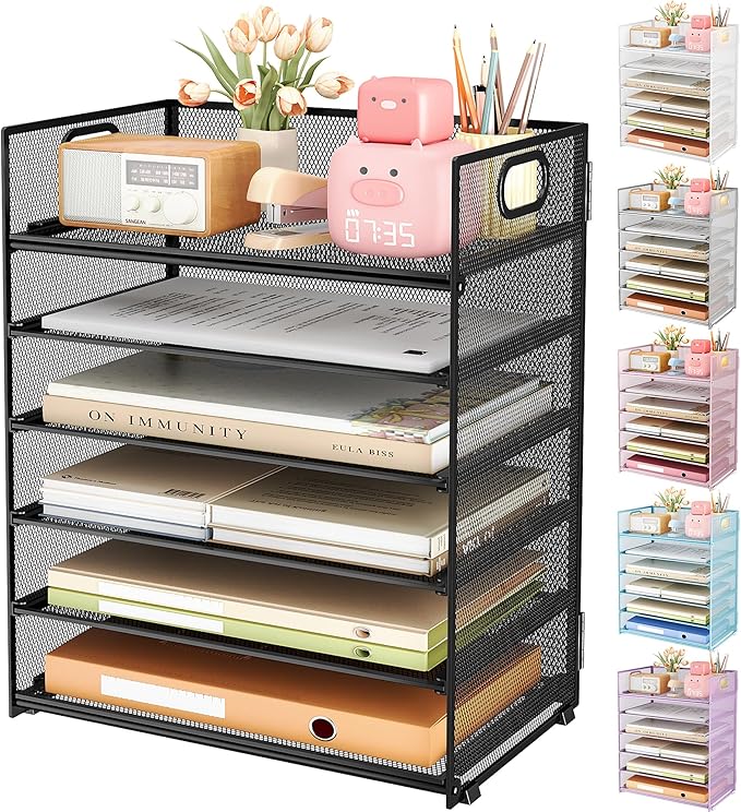 Subekyu 6 Tier Paper Organizer for Desk - Image 2