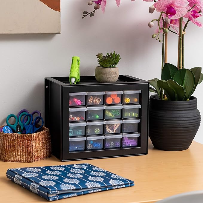 IRIS USA Small Plastic Drawer Organizer, Stackable Teacher Toolbox Crayon Small - Image 7