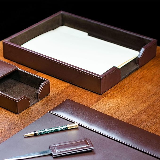 DACASSO Bonded Leather Desktop Letter Tray - Image 7
