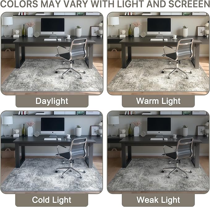 Office Chair Mat for Hardwood Tile Floor, Abstract 48"X 60" Desk Mats for - Image 6