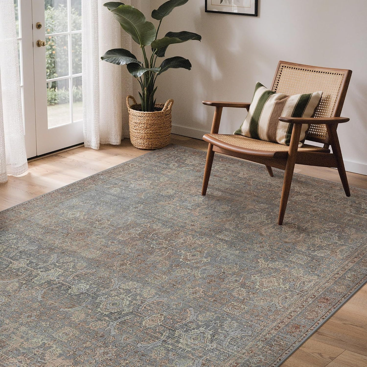 GENIMO 6x9 Area Rugs for Living Room, Machine Washable Non Slip Vintage Rugs