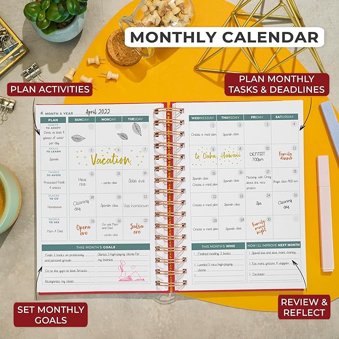 Clever Fox Planner 2nd Edition Spiral – Colorful Weekly & Monthly Goal Planner - Image 4