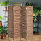 HOMCOM Room Divider, 4 Panel Folding Privacy Screen, 6FT Tall Portable Wicker - Image 8