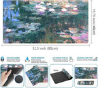 Abstract Oil Painting Mousepad Retro Water Lilies Desk Mat, XXL Large Extended - Image 3