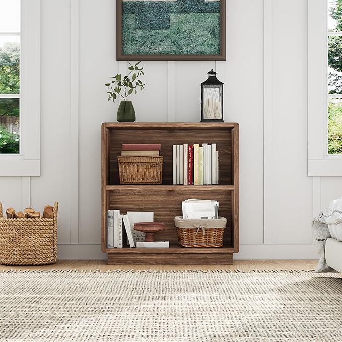 ChooChoo 2-Tier Bookcase, Small Wooden Bookshelf, Farmhouse Bookshelf - Image 6