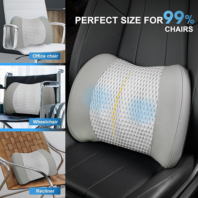 Lofty Aim Memory Foam Lumbar Support Cushion Relieves Lower Back Pain - Image 8