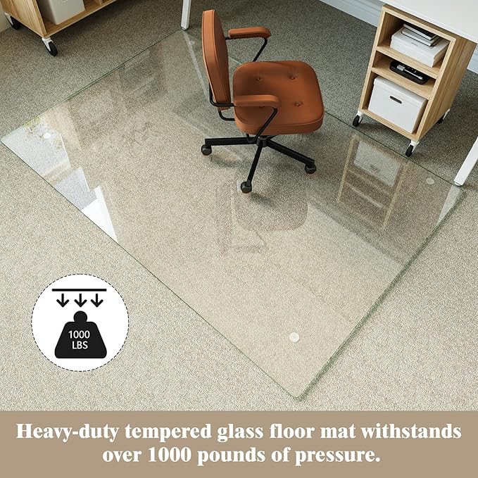 Koonmi Tempered Glass Chair Mat - Image 2