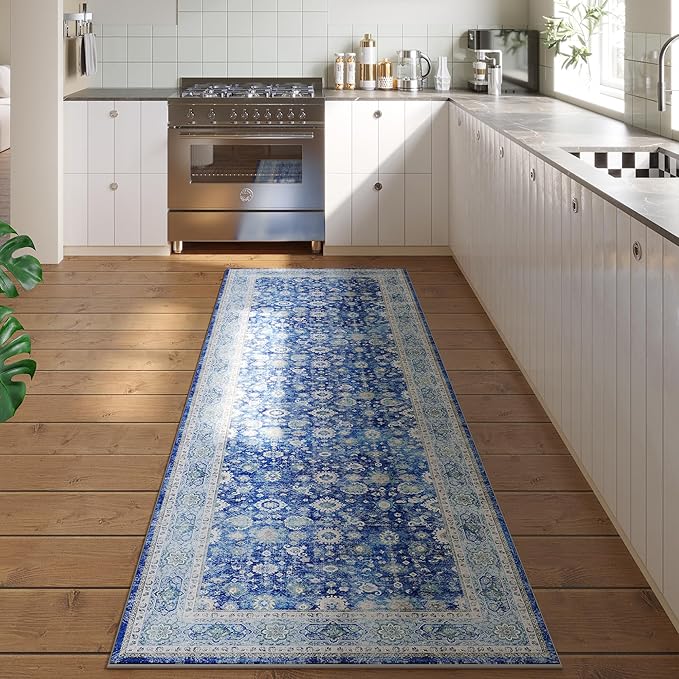 Rugcomf Runner Rug 2'6''x8' Hallway Washable Boho Soft Area Rug Non-Slip Faux by Rugcomf