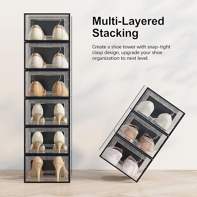 SEE SRPING XX-Large Shoe Storage Box Fit Size 14, Shoe Rack Sneaker Containers - Image 2