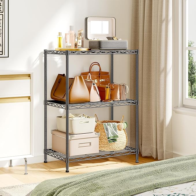 DurayLoly 3 Tier Metal Wire Storage Shelves, Adjustable Small Wire Shelving Unit - Image 8