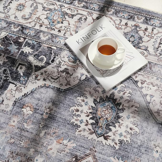 Rugcomf Vintage Medallion Living Room Rug 5'x7' - Image 8